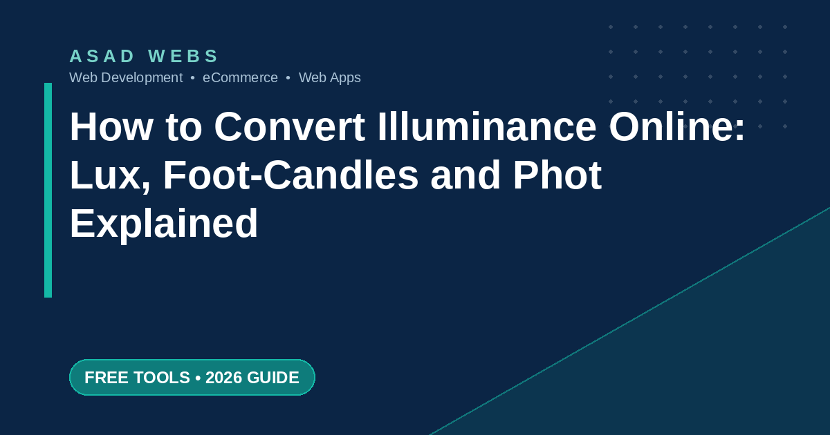 How to convert illuminance online between lux foot-candles and phot with typical lighting levels