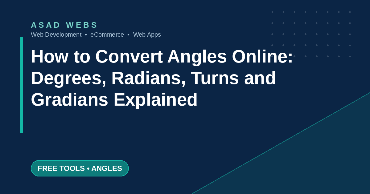 How to convert angles online between degrees, radians, turns and gradians