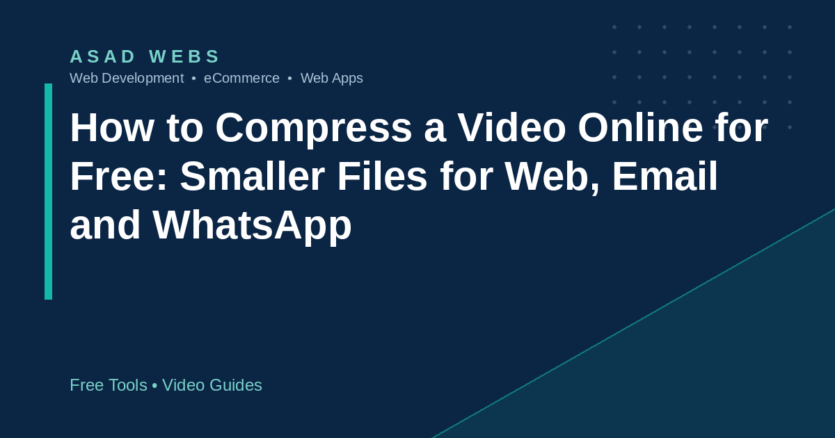 How to compress a video online for free for web email and WhatsApp explained with bitrate maths