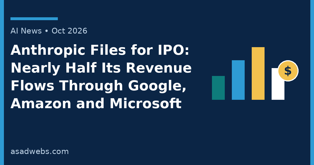 AI News cover: Anthropic files for IPO — nearly half its revenue flows through Google, Amazon and Microsoft