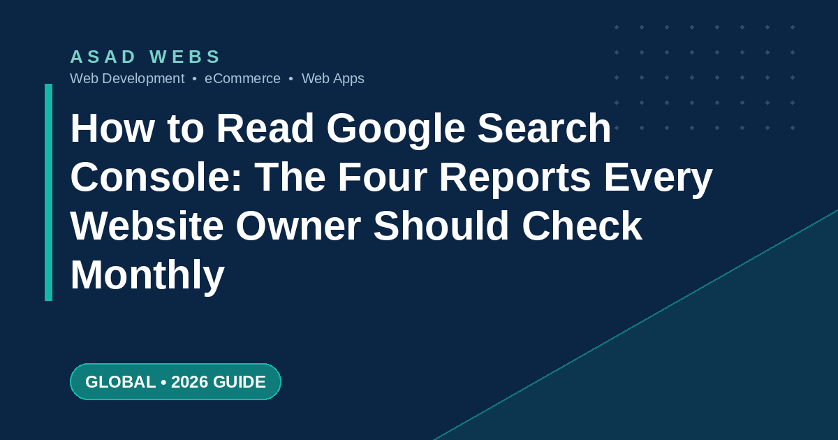 How to read Google Search Console with the four reports every website owner should check monthly