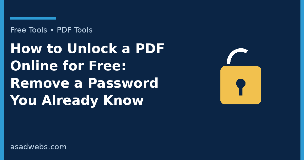 Guide cover: How to Unlock a PDF Online — remove a known password, decrypted in your browser
