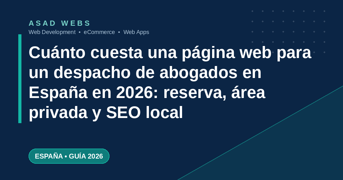 Cuánto cuesta una página web para un despacho de abogados en España en 2026 con reserva online área privada y SEO local