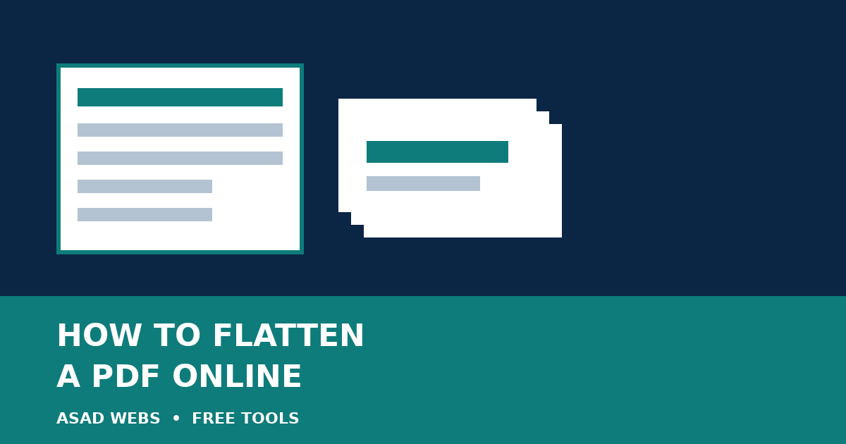 Guide cover: How to Flatten a PDF Online — lock form fields into fixed pages