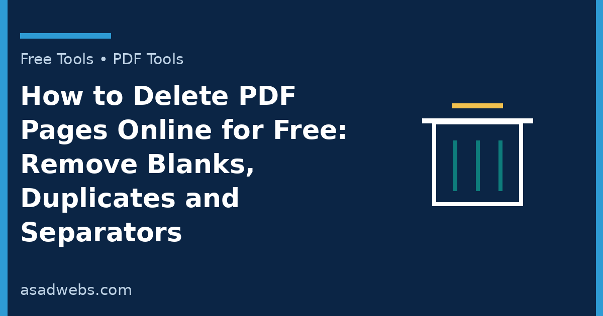 Guide cover: How to Delete PDF Pages Online — remove blanks, duplicates and separators