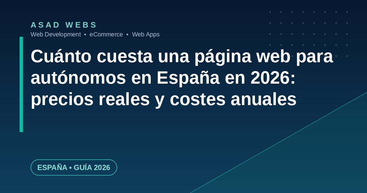 Cuánto cuesta una página web para autónomos en España en 2026, con precios por tipo y costes anuales