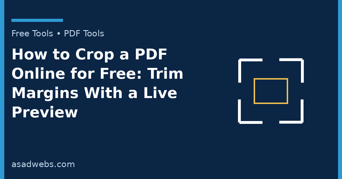 Guide cover: How to Crop a PDF Online — trim margins with a live preview