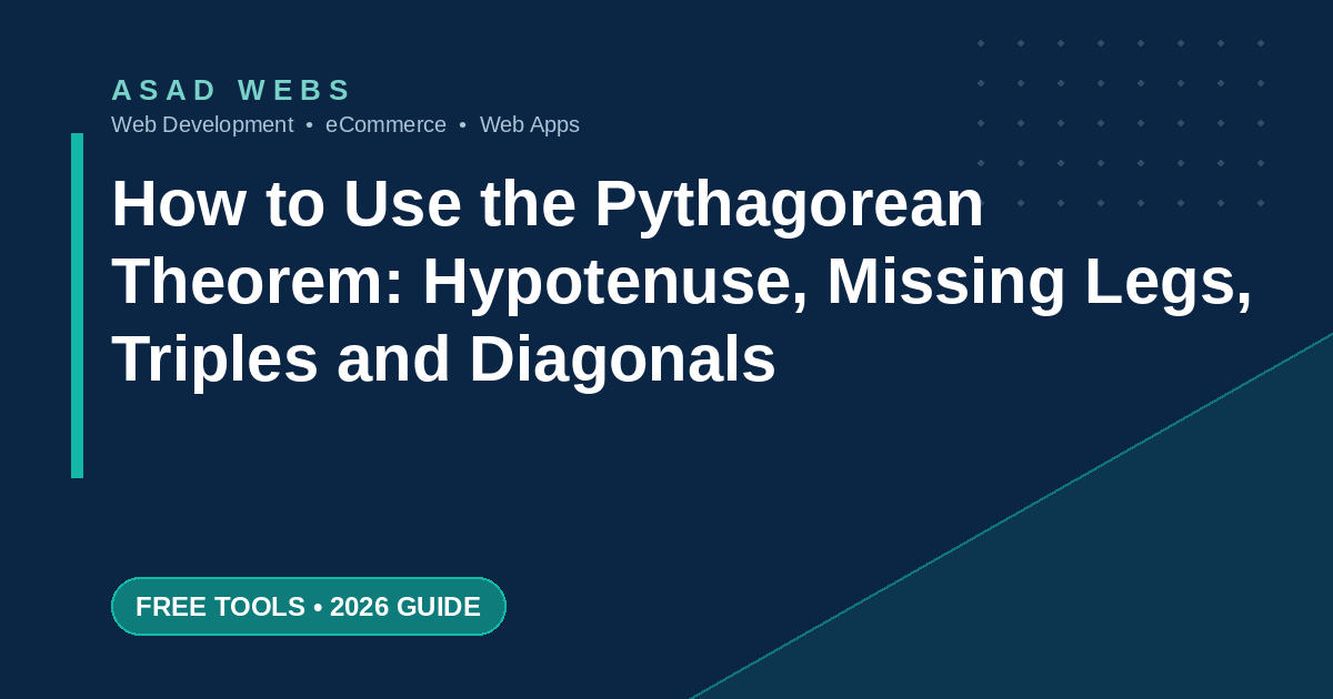 How to use the Pythagorean theorem to find the hypotenuse a missing leg triples and rectangle diagonals