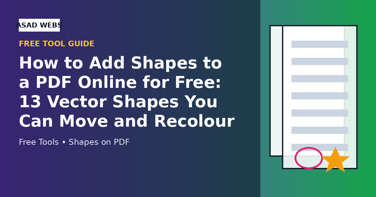 PDF page with vector shapes including a star, arrow, ellipse and speech bubble