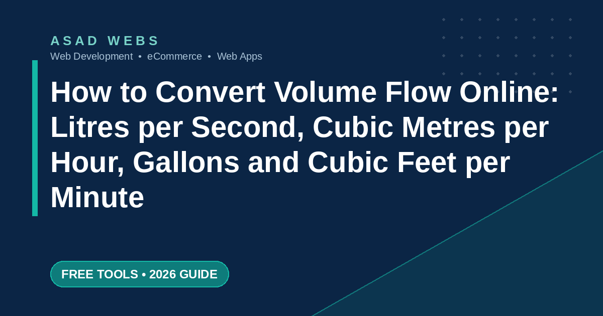 How to convert volume flow online between litres per second cubic metres per hour US gallons per minute and cubic feet per minute