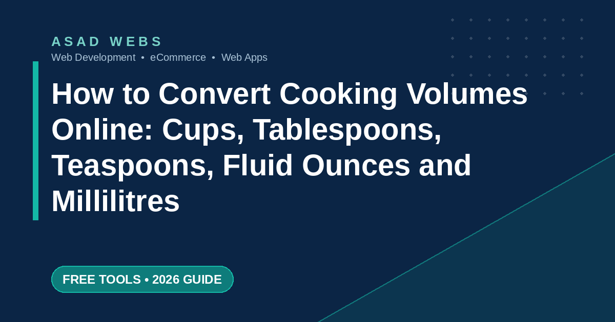 How to convert cooking volumes online between US cups metric cups tablespoons teaspoons fluid ounces and millilitres