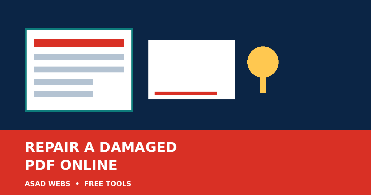 Guide cover: How to Repair a Damaged PDF Online — fix a corrupt file