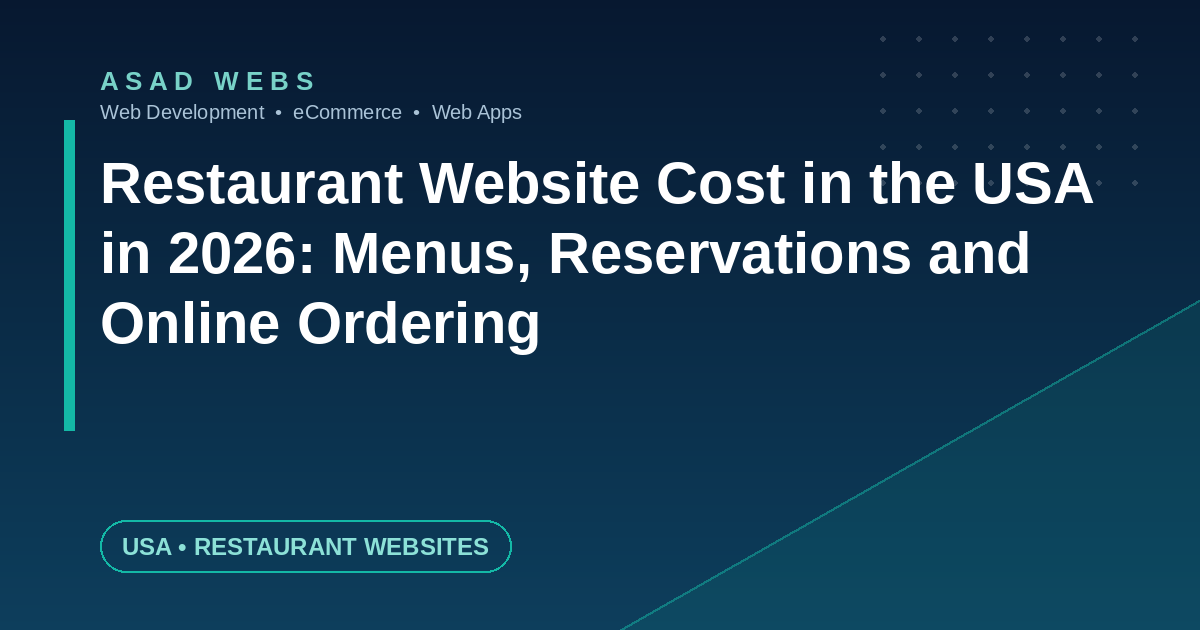 Restaurant website cost in the USA in 2026 for menus, reservations and online ordering
