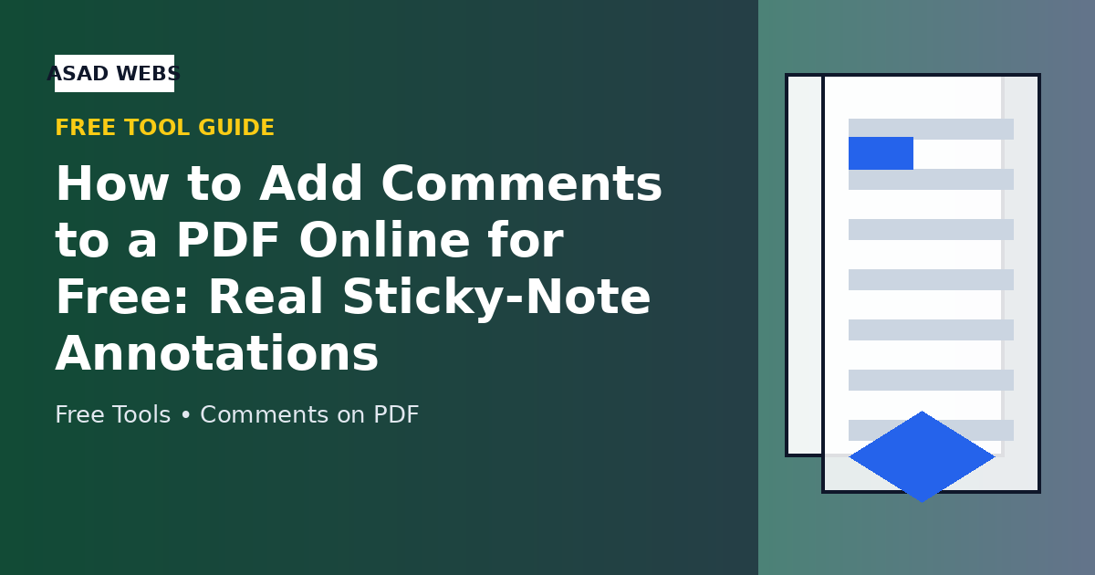 PDF page with numbered comment pins and a sticky note