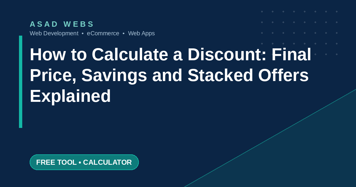How to calculate a discount with final price savings and stacked offers explained
