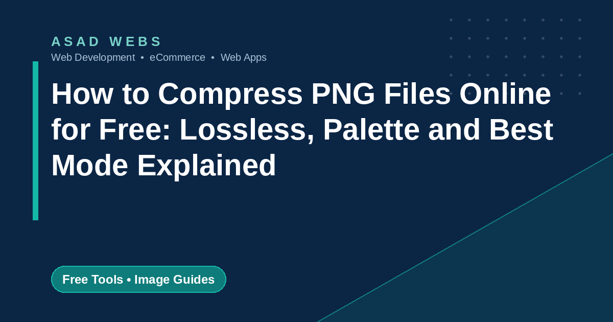 How to compress PNG files online for free with lossless palette and best modes explained with a worked example