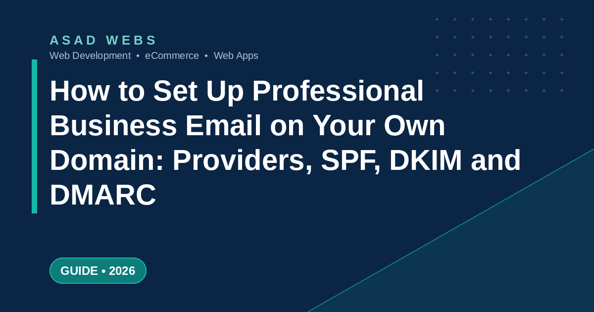 How to set up professional business email on your own domain with SPF DKIM and DMARC explained
