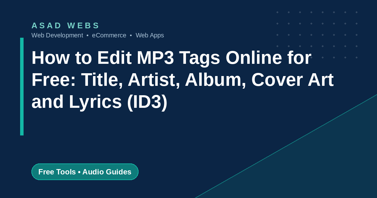 How to edit MP3 tags online for free including title artist album cover art and lyrics in ID3