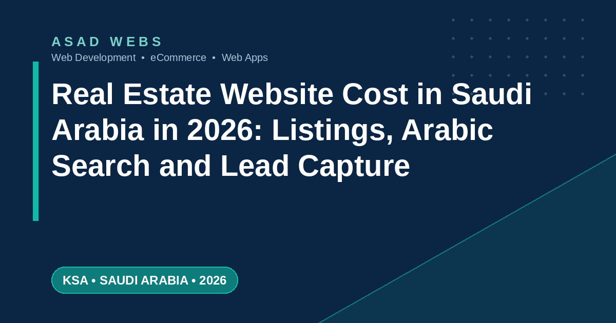 Real estate website cost in Saudi Arabia in 2026 with Arabic listings search and lead capture