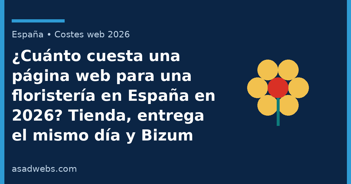Portada de la guía: cuánto cuesta una página web para una floristería en España en 2026 — tienda, entrega el mismo día y Bizum