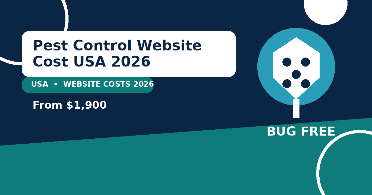 Guide cover: pest control website cost in the USA in 2026 — online booking, safety trust and service areas priced in USD