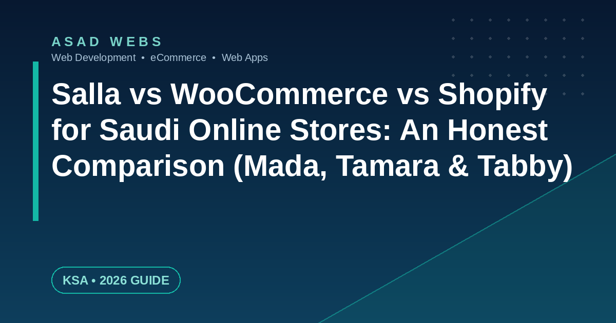 Salla vs WooCommerce vs Shopify for Saudi online stores — Mada Tamara and Tabby comparison