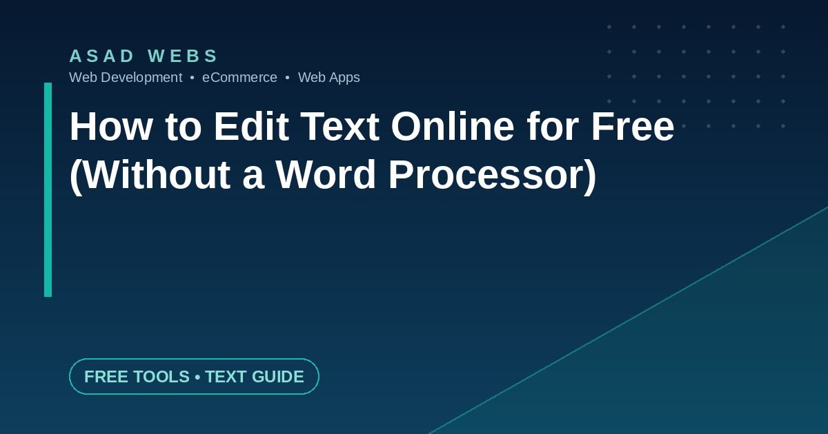 How to edit text online for free without a word processor