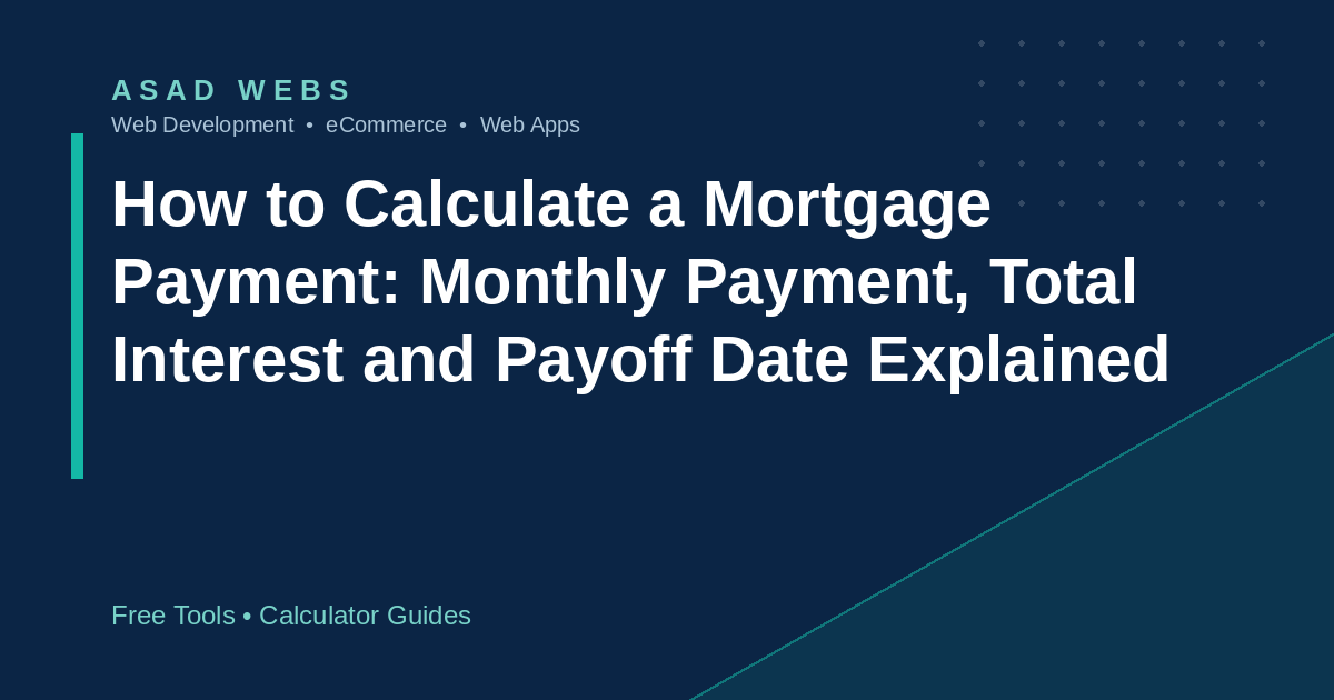 How to calculate a mortgage payment with the formula monthly payment total interest and payoff date explained with a worked example