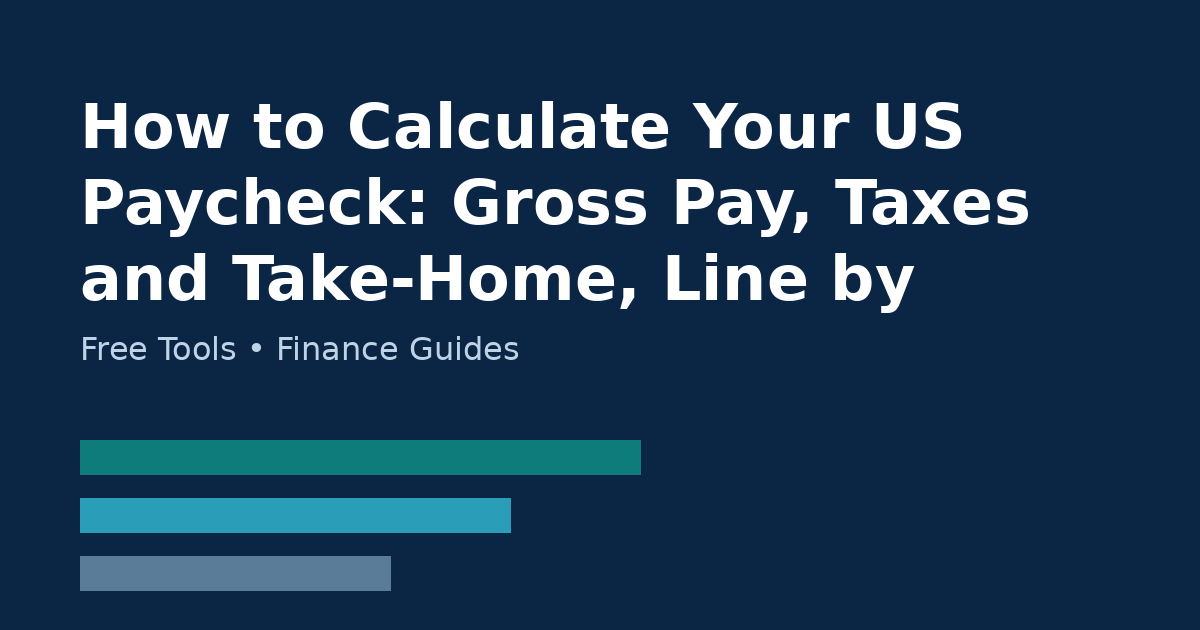 How to calculate a US paycheck showing gross pay federal income tax FICA and take-home pay worked line by line with an illustrative example