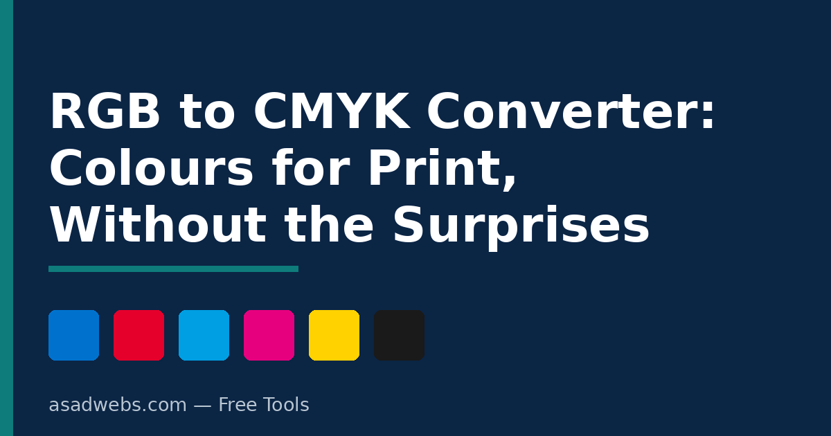 RGB to CMYK converter guide — how screen colours change when converted for print, with worked examples
