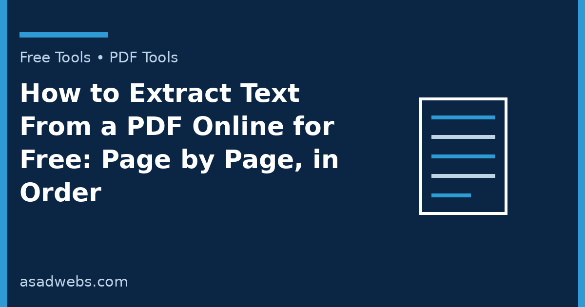 Guide cover: How to Extract Text From a PDF Online — page by page, in order