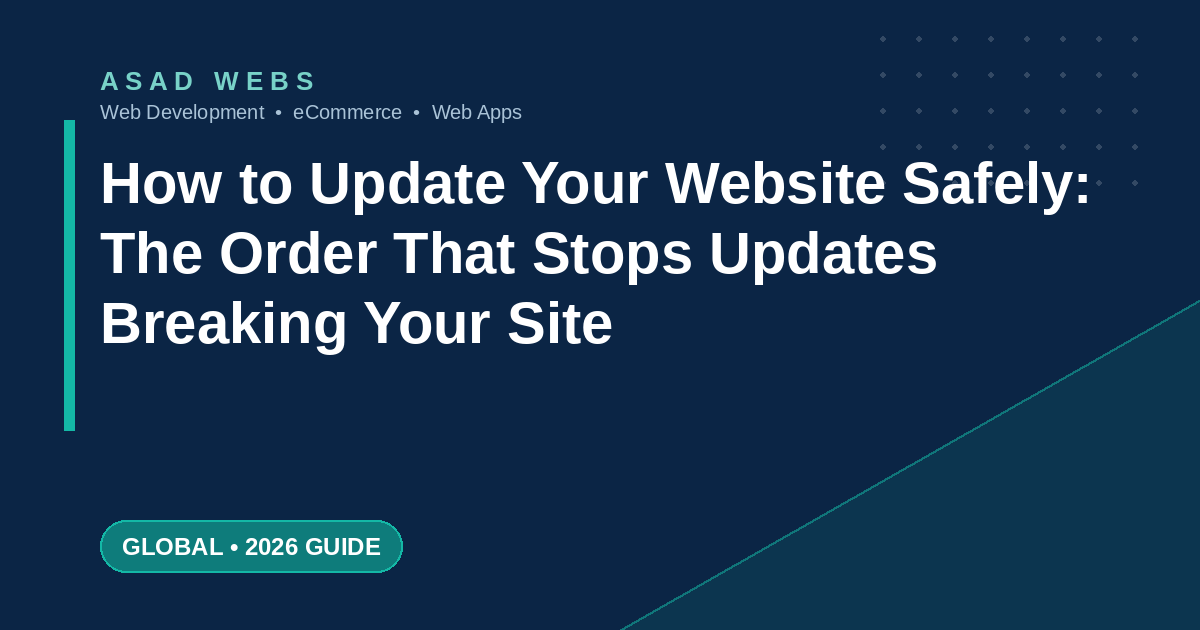 How to update a website safely with a backup staging update order and rollback plan