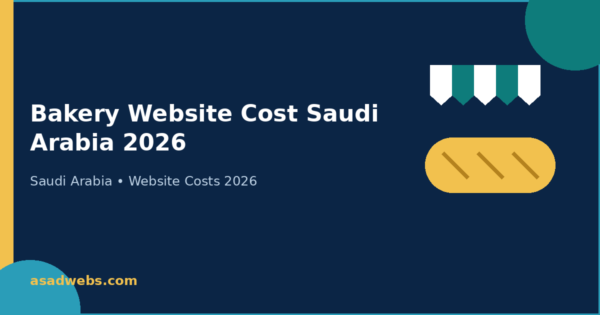 Guide cover: bakery website cost in Saudi Arabia in 2026 — Arabic pages, WhatsApp ordering and Mada payments priced in SAR