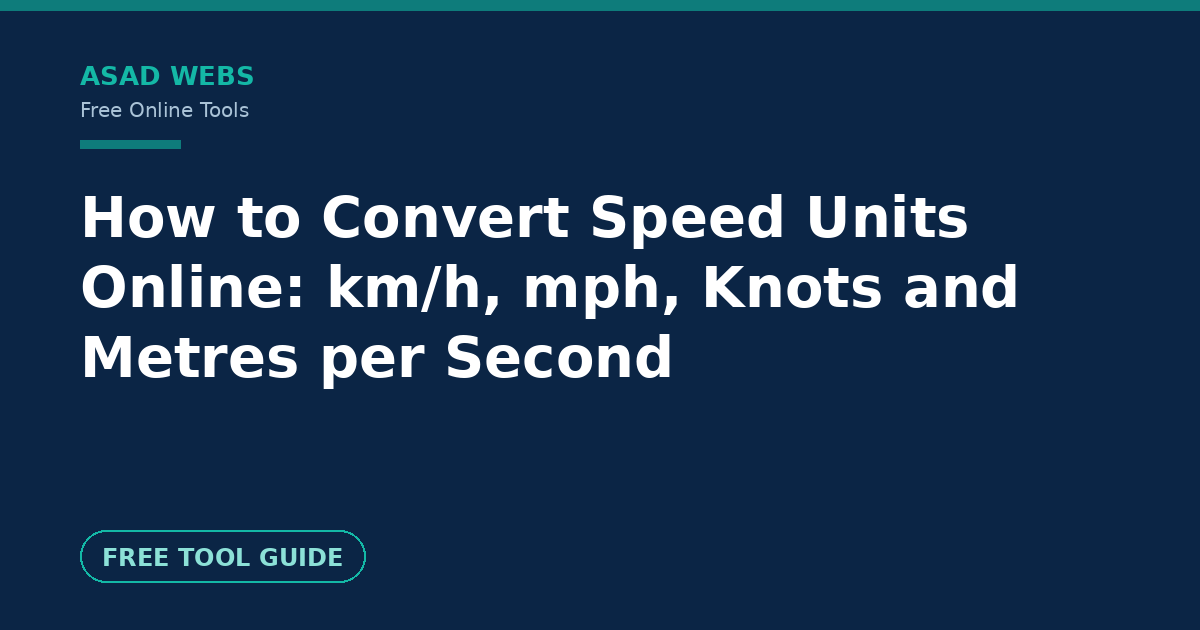 How to convert speed units online between kilometres per hour, mph, knots and metres per second