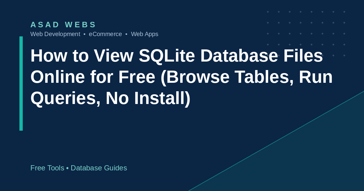 How to view SQLite database files online for free browse tables run queries no install explained