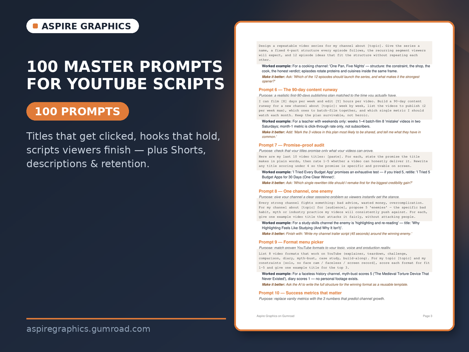 100 Master Prompts for YouTube Scripts