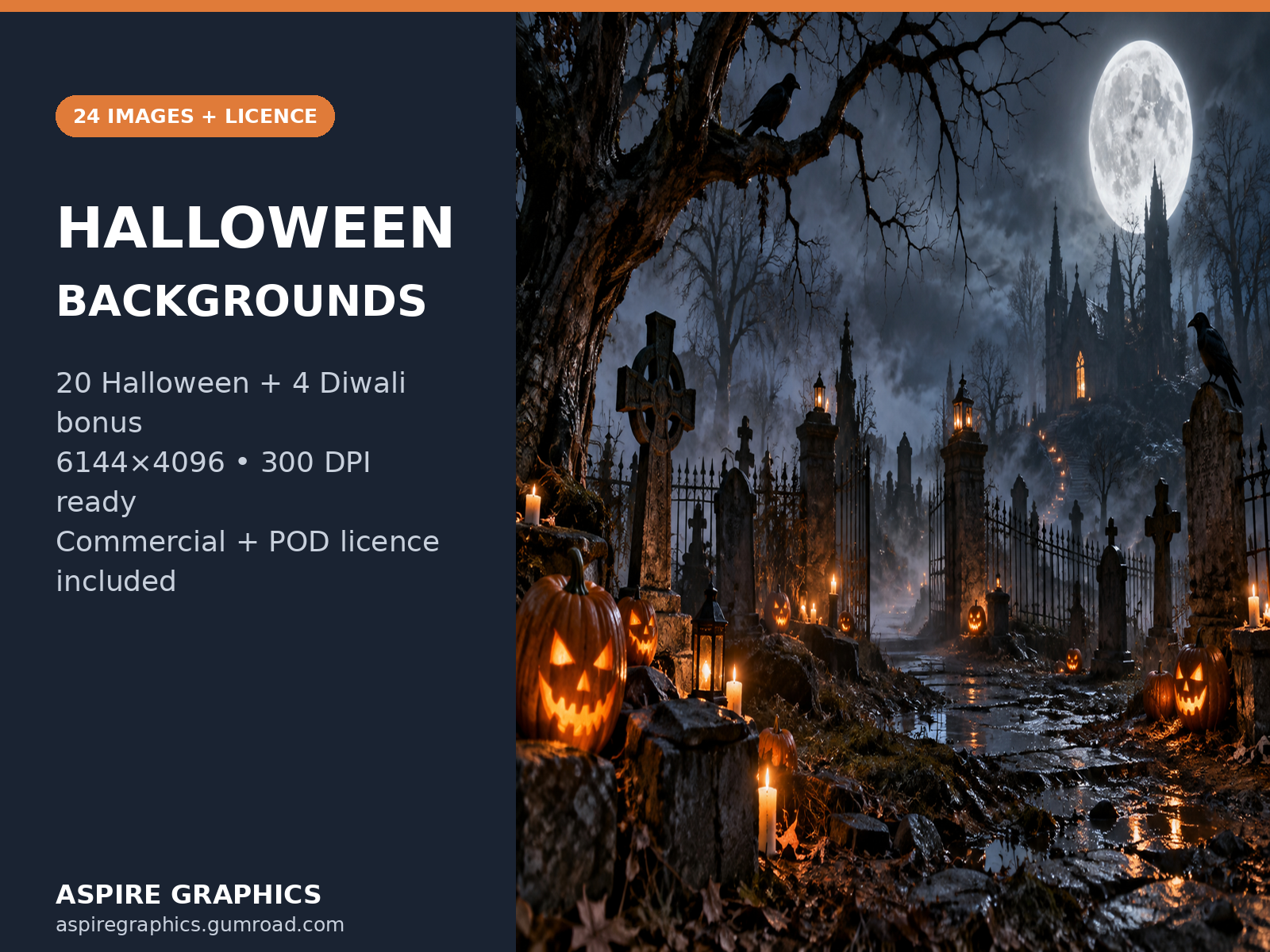Halloween Backgrounds Pack + Diwali Bonus