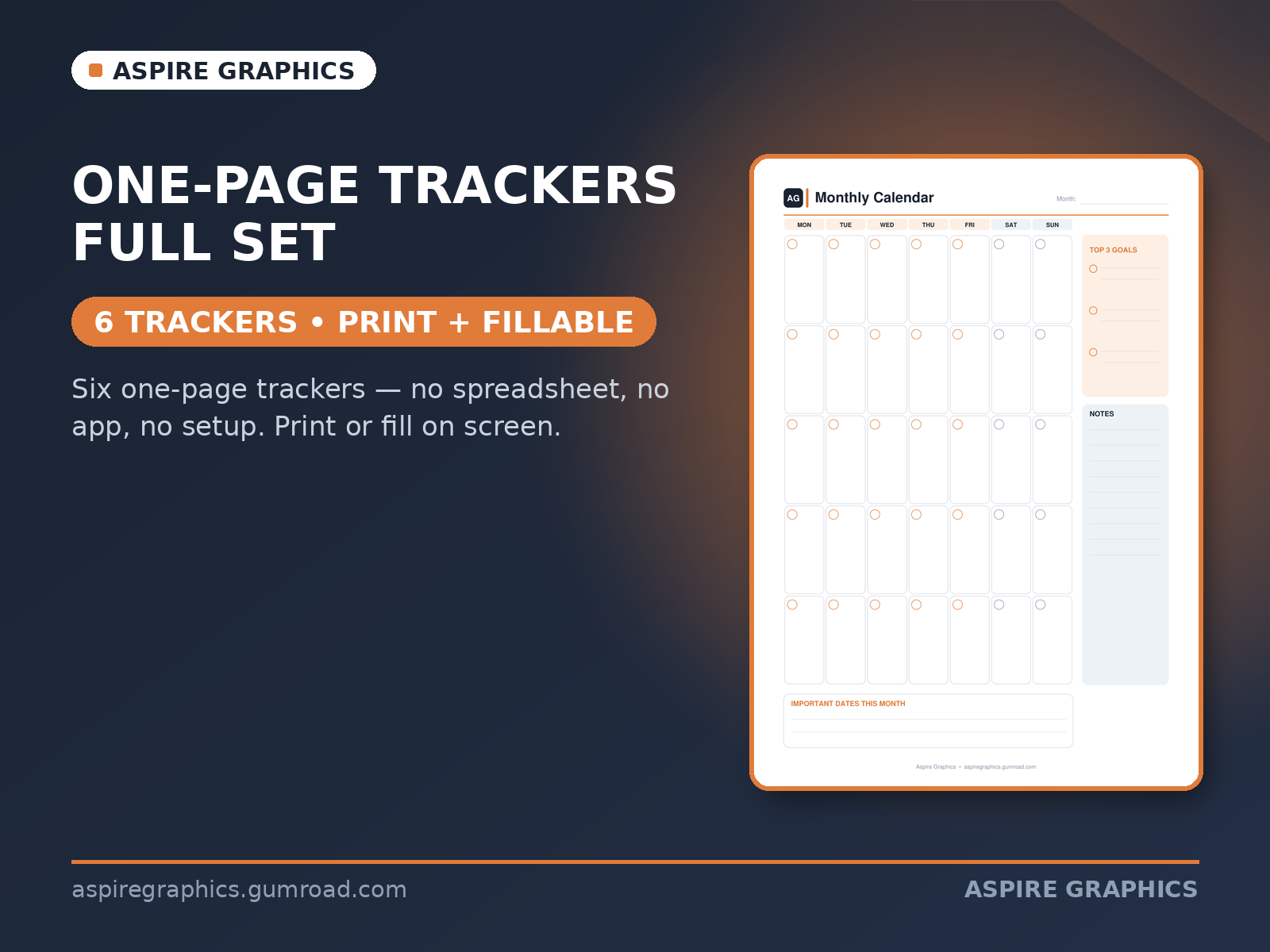 One-Page Trackers — Full Set