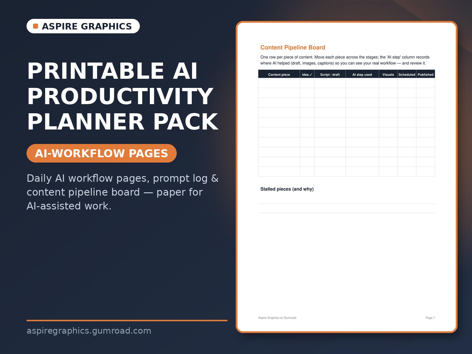 Printable AI Productivity Planner Pack